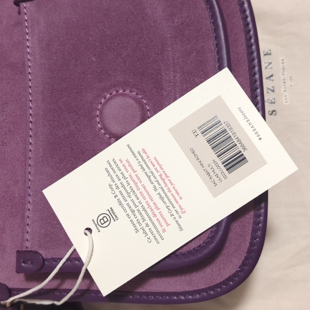 Sezane Romeo bag in Purple Multicolor NWT - Picture 5 of 5